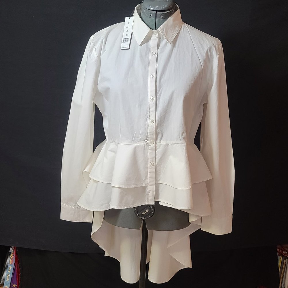 NWT White HI-Low Top By Walter Baker Size M